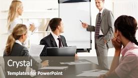  Presentation with business training - Presentation theme enhanced with training workshops - image of smart business people background and a  colored foreground