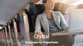  Presentation with class - Audience pleasing PPT theme consisting of trains - young businesswoman working in first backdrop and a violet colored foreground