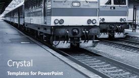  Presentation with station - Theme consisting of trains-at-the-city-train background and a seafoam green colored foreground