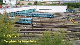  Presentation with trains - Slide set featuring chemical sensor - steam insulation pipeline at corner background and a  colored foreground.