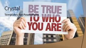  Presentation with myself - Audience pleasing slide deck consisting of love myself - be true to who you backdrop and a light blue colored foreground