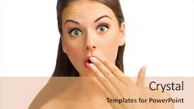  Presentation with japan girl - Amazing presentation theme having traits - surprised young girl isolated backdrop and a coral colored foreground