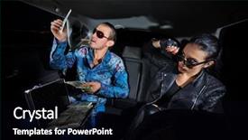  Presentation with hybride car - Theme having traits - two gangsters with dollars background and a black colored foreground