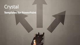  Presentation with contemplating - Slides enhanced with trajectory career - young contemplating businessman stands background and a  colored foreground