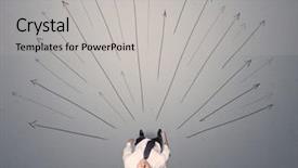  Presentation with contemplating - Audience pleasing theme consisting of trajectory career - young contemplating businessman stands backdrop and a  colored foreground