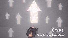  Presentation with contemplating - Cool new slides with trajectory career - young contemplating businessman stands backdrop and a gray colored foreground