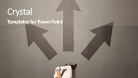  Presentation with contemplating - Cool new theme with trajectory career - young contemplating businessman stands backdrop and a  colored foreground