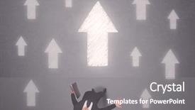  Presentation with contemplating - Amazing slides having trajectory career - young contemplating businessman stands backdrop and a gray colored foreground