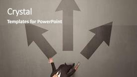  Presentation with contemplating - Beautiful theme featuring trajectory career - young contemplating businessman stands backdrop and a gray colored foreground