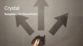  Presentation with contemplating - Audience pleasing PPT layouts consisting of trajectory career - young contemplating businessman stands backdrop and a gray colored foreground