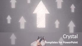  Presentation with contemplating - Cool new slide set with trajectory career - young contemplating businessman stands backdrop and a  colored foreground