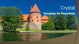  Presentation with summer - Slide deck with trakai-castle-at-the-summer background and a ocean colored foreground