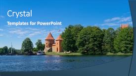  Presentation with summer - PPT theme enhanced with trakai-castle-at-the-summer background and a teal colored foreground