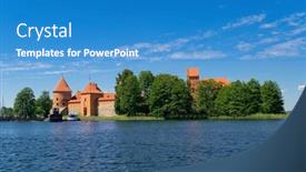 Presentation with summer - Slide deck enhanced with trakai-castle-at-the-summer background and a teal colored foreground