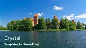  Presentation with summer - Slide deck having trakai-castle-at-the-summer background and a ocean colored foreground