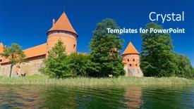  Presentation with summer - Slide set featuring trakai-castle-at-the-summer background and a ocean colored foreground