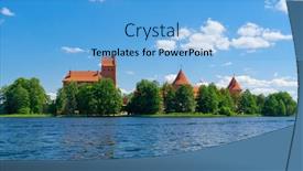 Presentation with summer - Presentation theme having trakai-castle-at-the-summer background and a light blue colored foreground