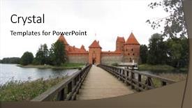  Presentation with castle - Cool new slide set with trakai castle in lithuania vilnius backdrop and a white colored foreground
