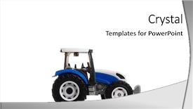  Presentation with tractor - PPT theme featuring traktors - farm tractor toy isolated background and a white colored foreground