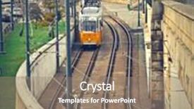  Presentation with tram - Presentation theme consisting of tram in budapest background and a coral colored foreground