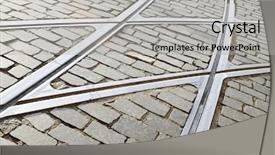  Presentation with tram - Slides featuring tram rail close up background and a light gray colored foreground