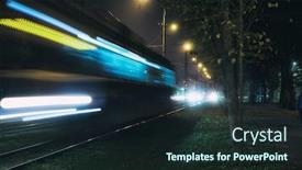  Presentation with tram - Audience pleasing PPT layouts consisting of tram-rides-by-railway backdrop and a wine colored foreground