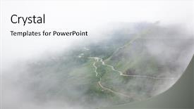  Presentation with tram - Beautiful slide deck featuring tram ton pass covered backdrop and a cool aqua colored foreground