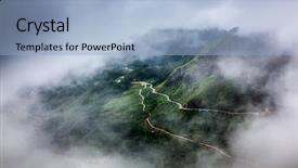  Presentation with tram - Amazing presentation theme having tram ton pass covered backdrop and a light blue colored foreground