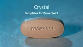  Presentation with drug - Presentation theme consisting of tramadol-drug-pill-medication-ob background and a ocean colored foreground