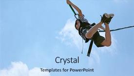  Presentation with clipping - Amazing PPT theme having trampoline - happy 8 year old french-american backdrop and a light blue colored foreground