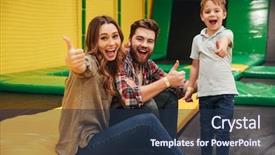  Presentation with family time fishing - Cool new presentation design with trampoline together at the entertainment backdrop and a tawny brown colored foreground