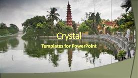  Presentation with vietnam hanoi - Colorful slide deck enhanced with tran quoc temple in hanoi backdrop and a  colored foreground