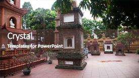  Presentation with vietnam hanoi - Cool new presentation theme with tran quoc temple in hanoi backdrop and a  colored foreground