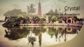  Presentation with vietnam hanoi - Cool new PPT layouts with tran quoc temple in hanoi backdrop and a  colored foreground