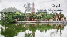  Presentation with vietnam hanoi - Presentation theme having tran quoc temple in hanoi background and a  colored foreground