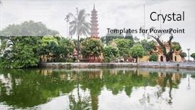  Presentation with vietnam hanoi - Amazing PPT theme having tran quoc temple in hanoi backdrop and a white colored foreground