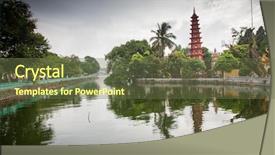  Presentation with vietnam hanoi - PPT layouts with tran quoc temple in hanoi background and a tawny brown colored foreground