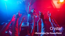  Presentation with headphones - Slide set enhanced with trance - deejay in headphones raising his background and a wine colored foreground