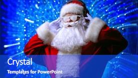  Presentation with christmas music - PPT theme consisting of trance - dj santa claus in snowy background and a  colored foreground
