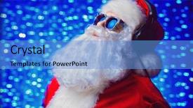  Presentation with christmas music - Audience pleasing PPT layouts consisting of trance - dj santa claus in sunglasses backdrop and a teal colored foreground