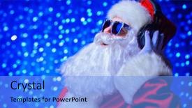  Presentation with christmas music - PPT layouts having trance - dj santa claus in sunglasses background and a light blue colored foreground