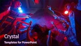  Presentation with disco in night club - Cool new PPT layouts with trance - party in disco club backdrop and a wine colored foreground