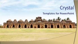  Presentation with hampi - Presentation featuring tranportation - stone temple of hampi town background and a sky blue colored foreground