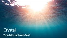  Presentation with tranquil - Audience pleasing slides consisting of tranquil - underwater view of the sea backdrop and a ocean colored foreground