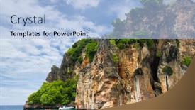  Presentation with tranquil - PPT layouts enhanced with tranquil bay lagoon mountains background and a light blue colored foreground