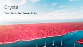 Presentation with infrared - Cool new slides with tranquil-color-infra-red-lagoon backdrop and a sky blue colored foreground