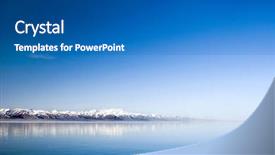  Presentation with tranquil - Presentation design consisting of tranquil lake and snow mountains in the morning background and a ocean colored foreground