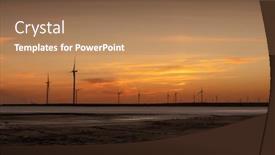  Presentation with tranquil - Amazing PPT theme having tranquil-landscape-with-rows-offshore backdrop and a coral colored foreground