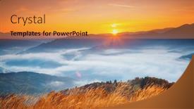  Presentation with tranquil - PPT theme with tranquil-morning-moment-in-alpine background and a coral colored foreground