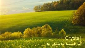  Presentation with tranquil - Slide set featuring tranquil rural landscape in sunbeams beautiful sunlight on the wavy fields location place of south moravia czech republic europe photo of ecology concept discover the beauty of earth background and a tawny brown colored foreground